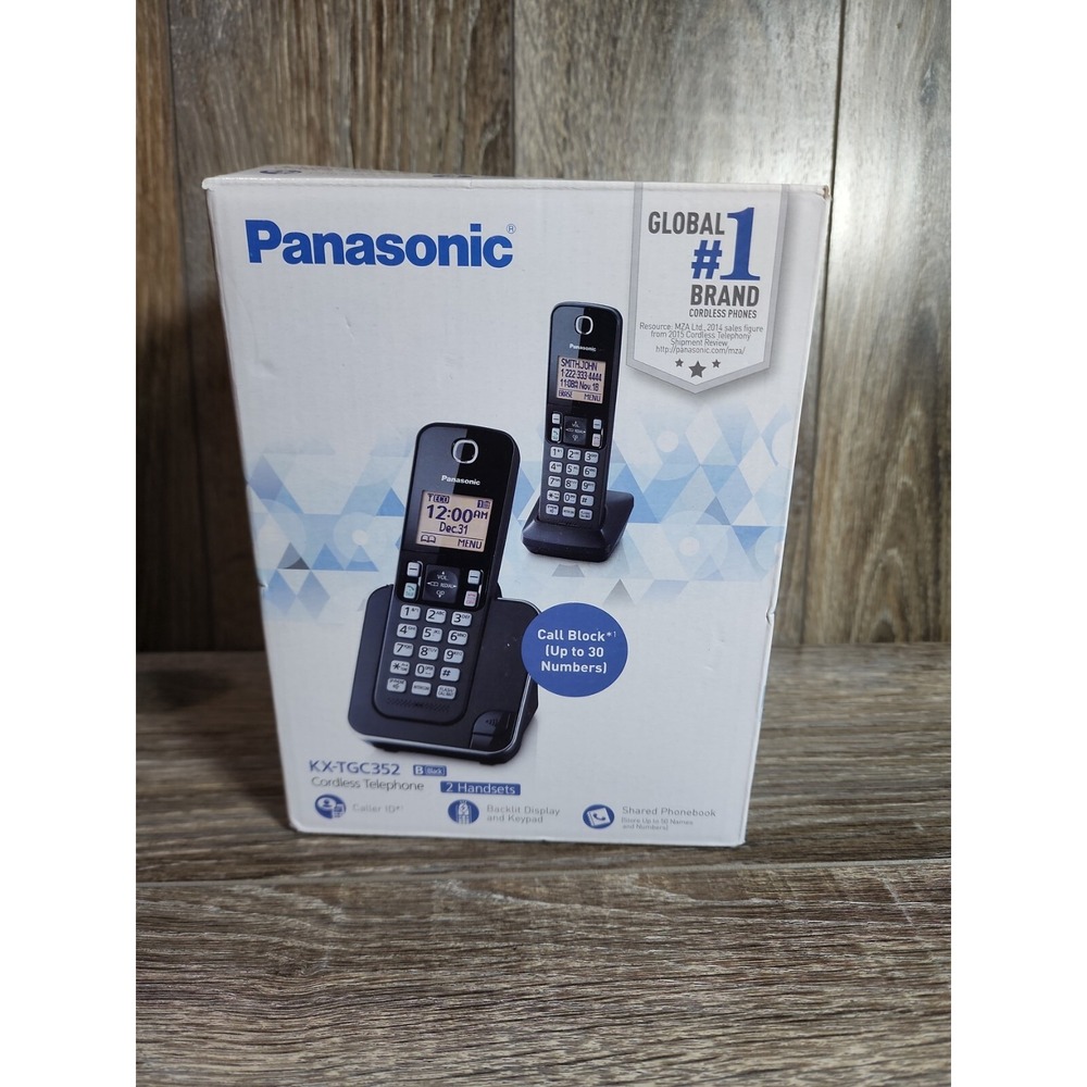 Panasonic KX-TGC352 B Expandable Cordless Phone w/ Backlit Display -‎ Black
